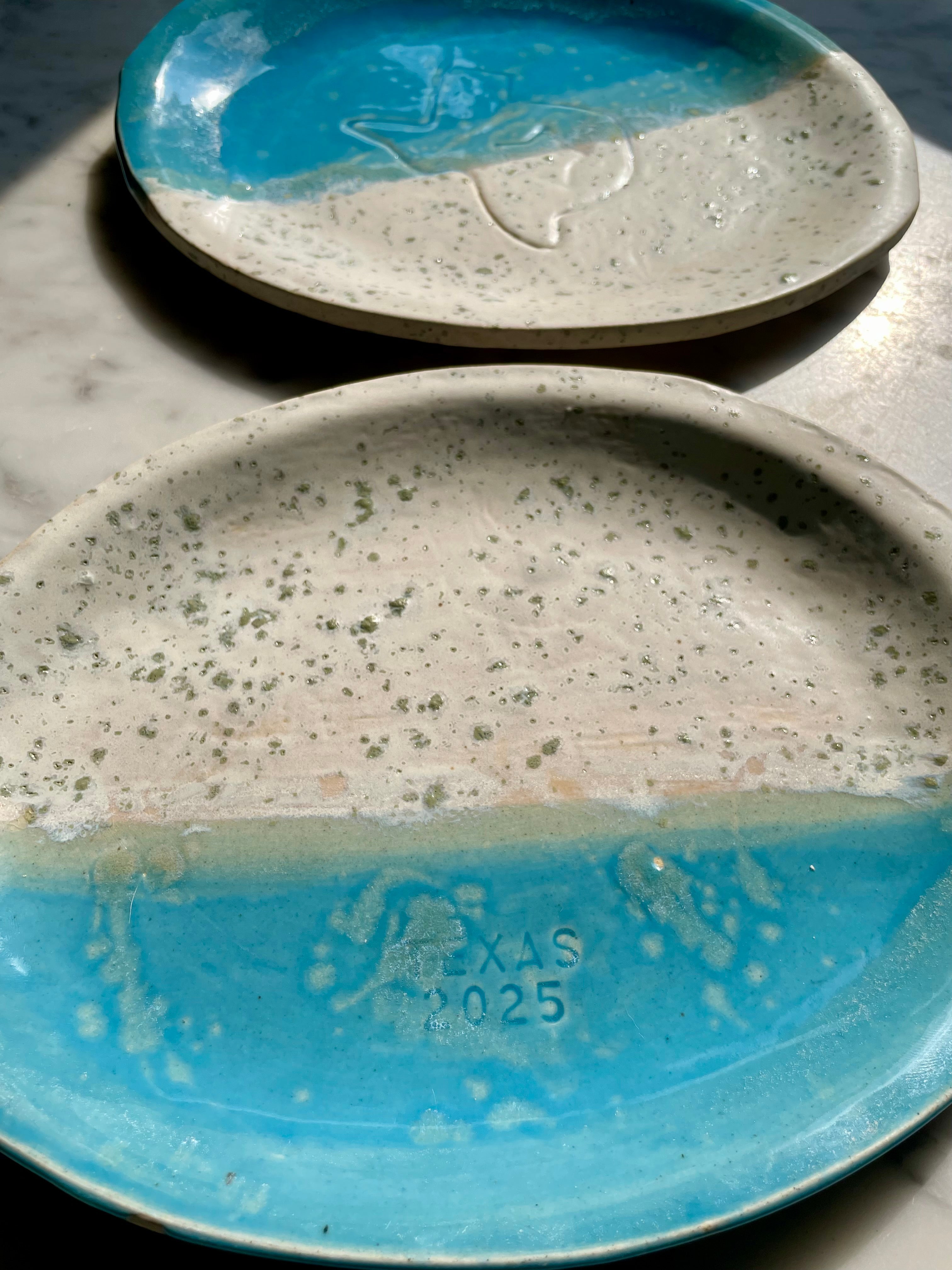 Texas 2025 Turquoise Half Dipped Platter