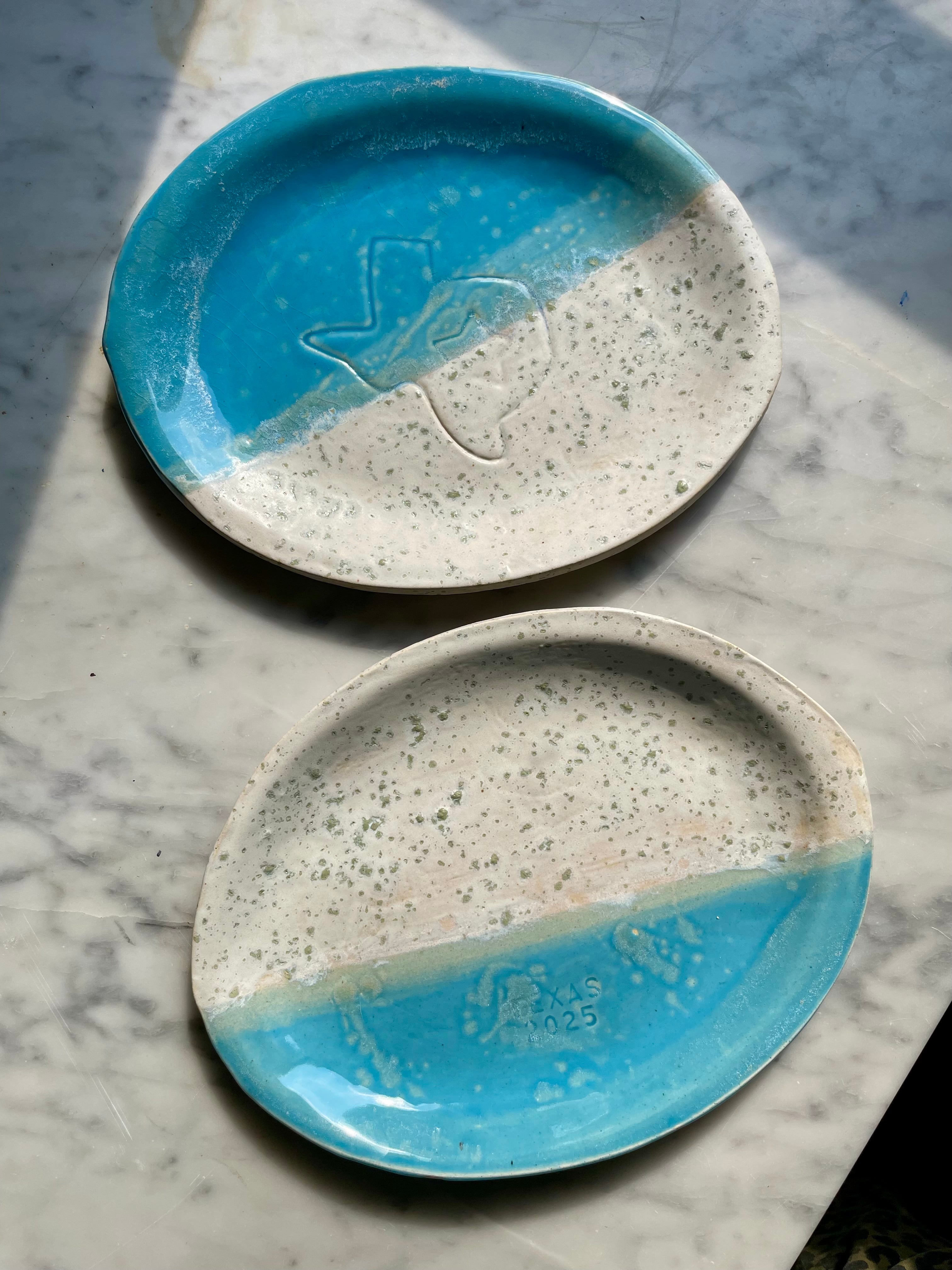 Texas 2025 Turquoise Half Dipped Platter