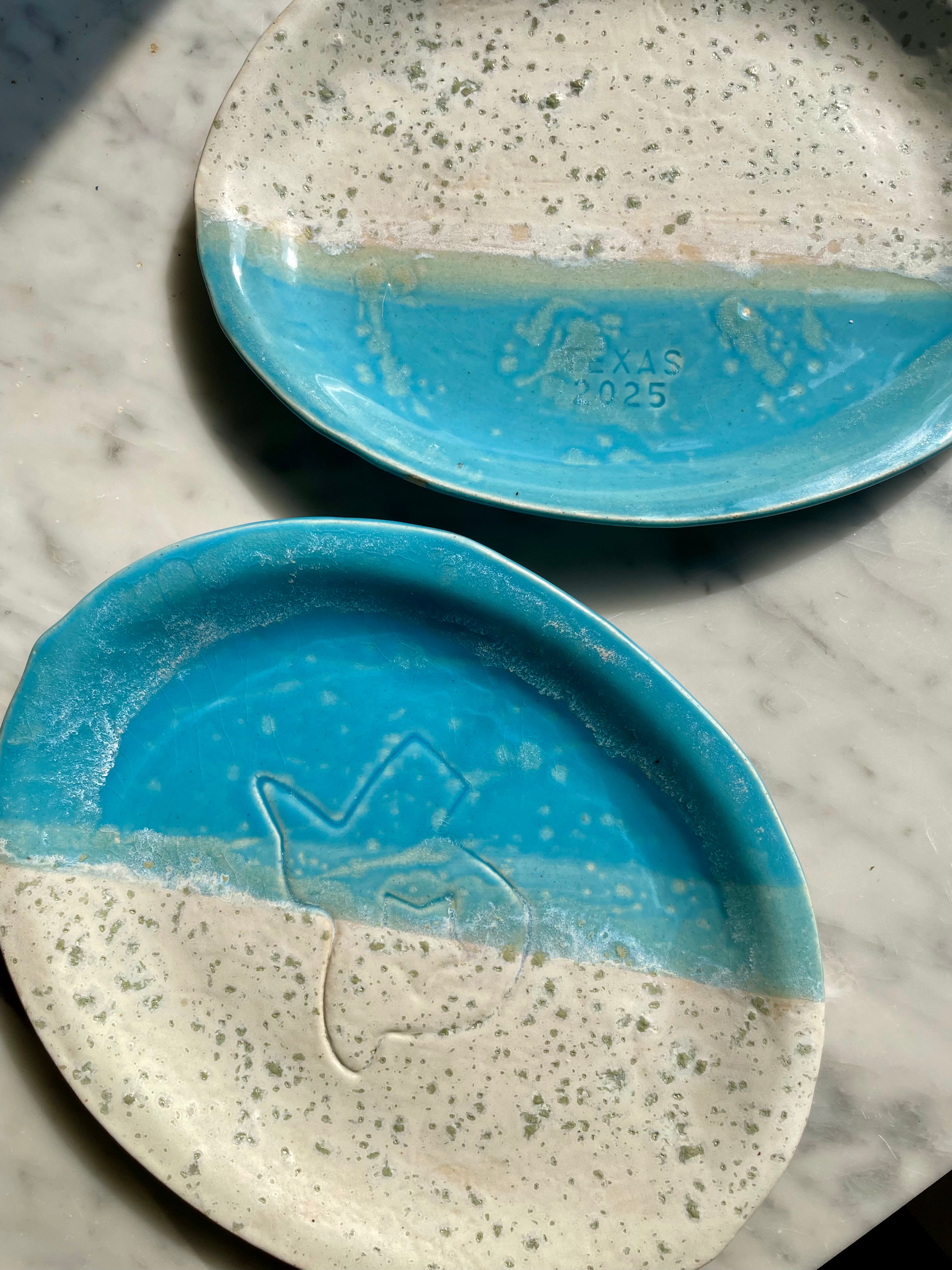 Texas 2025 Turquoise Half Dipped Platter