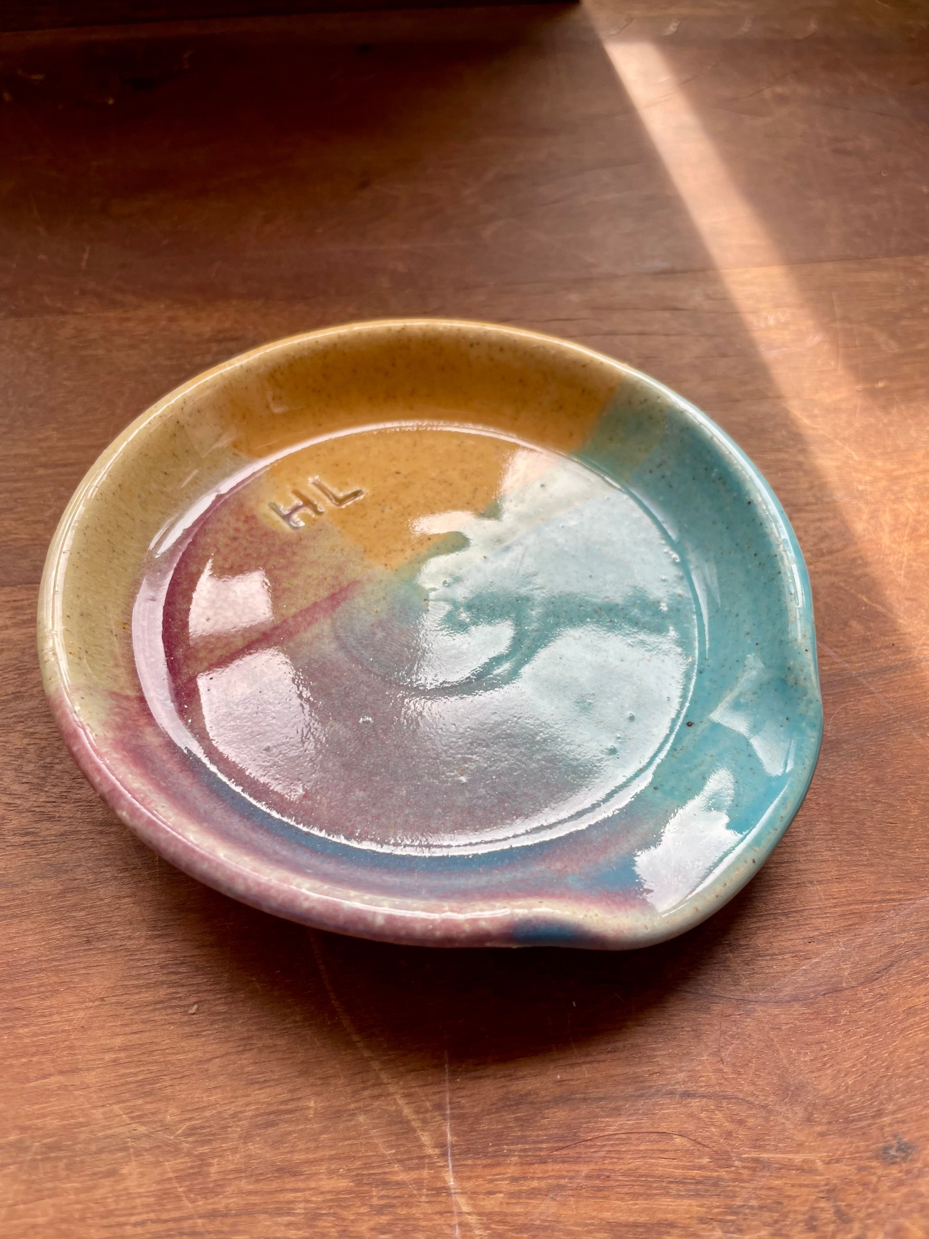 Turquoise + Honey Spoon Rest