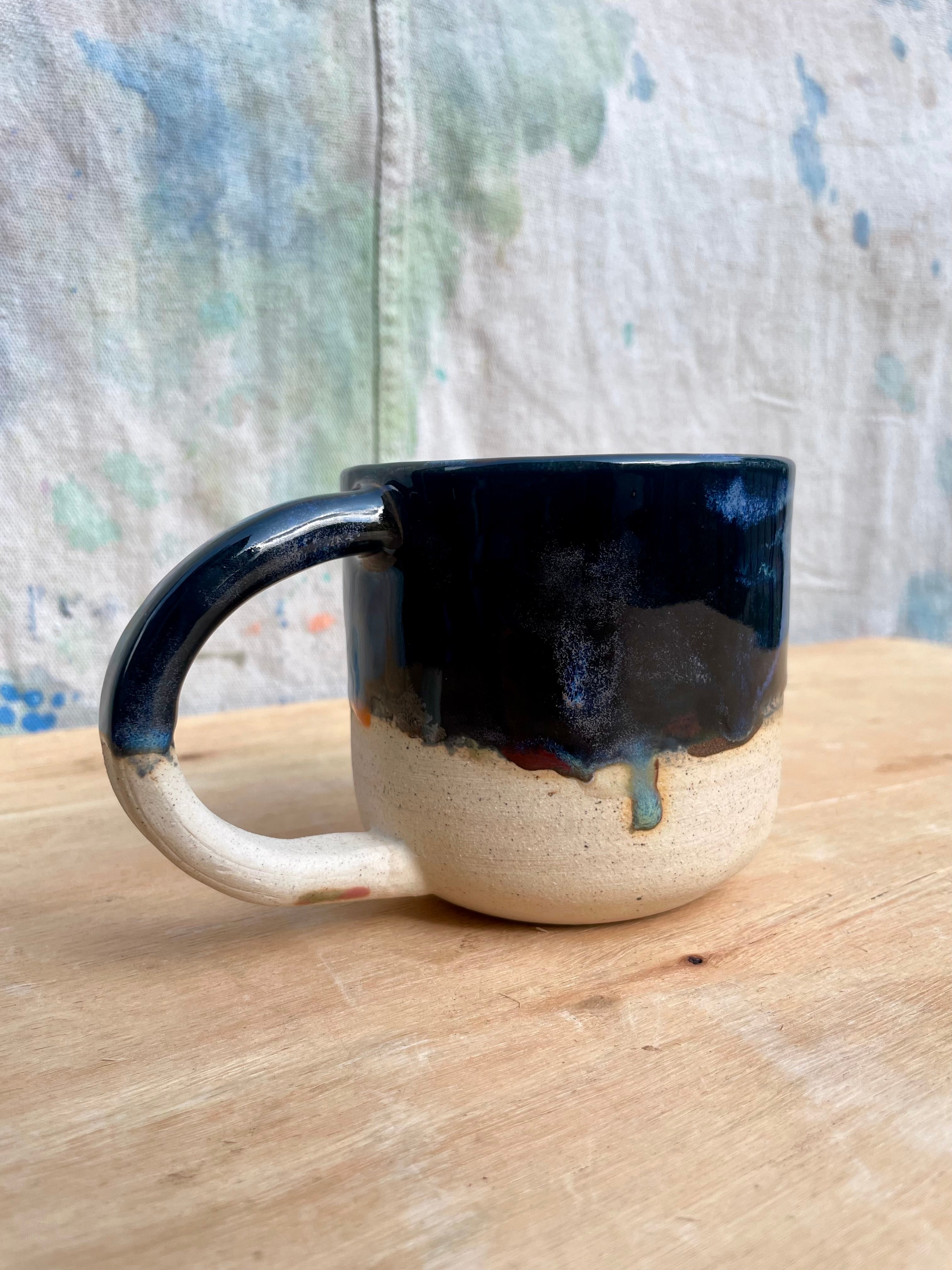 Made to Order:: White Clay Obsidian Drip Mugs
