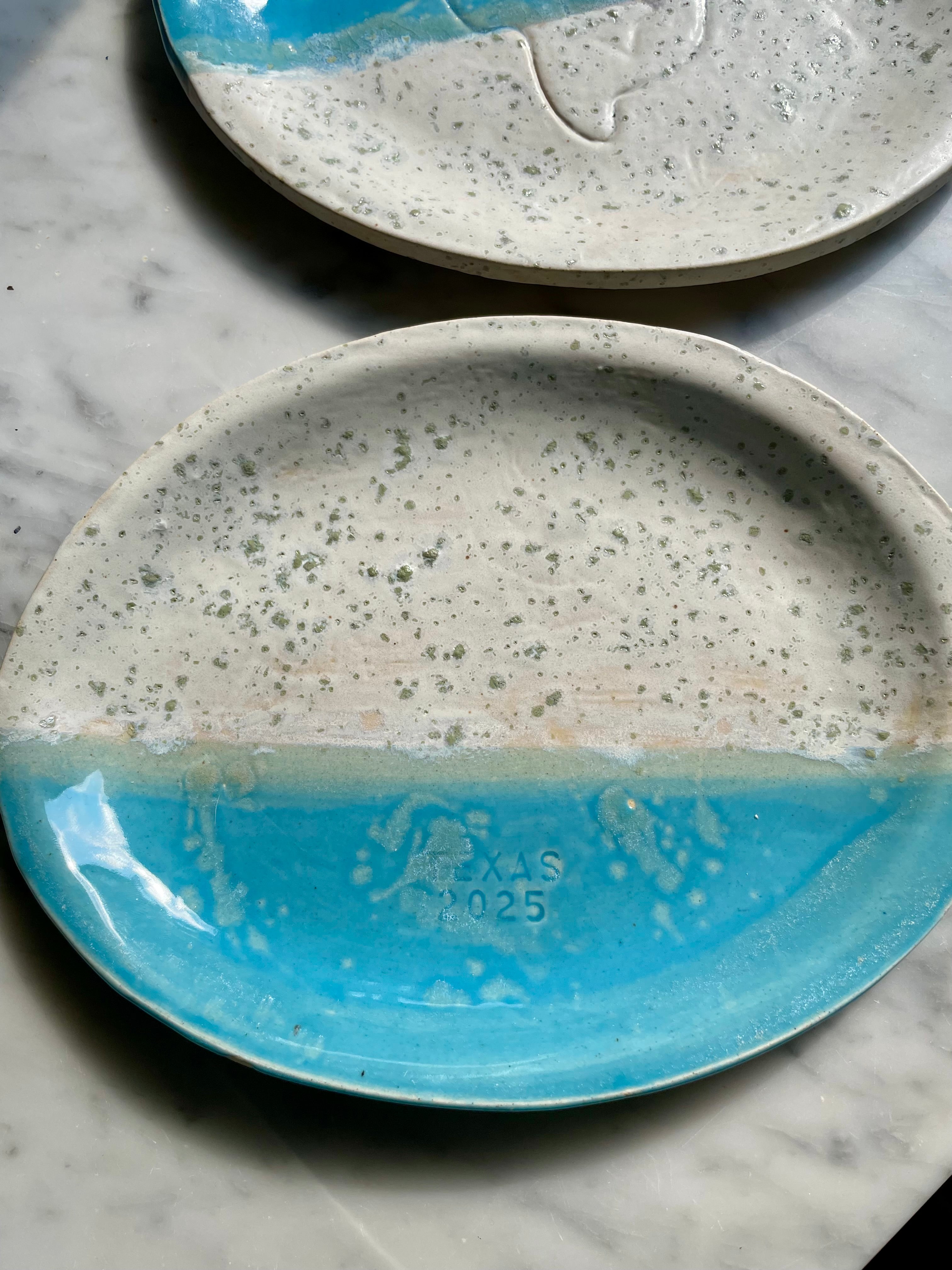 Texas 2025 Turquoise Half Dipped Platter