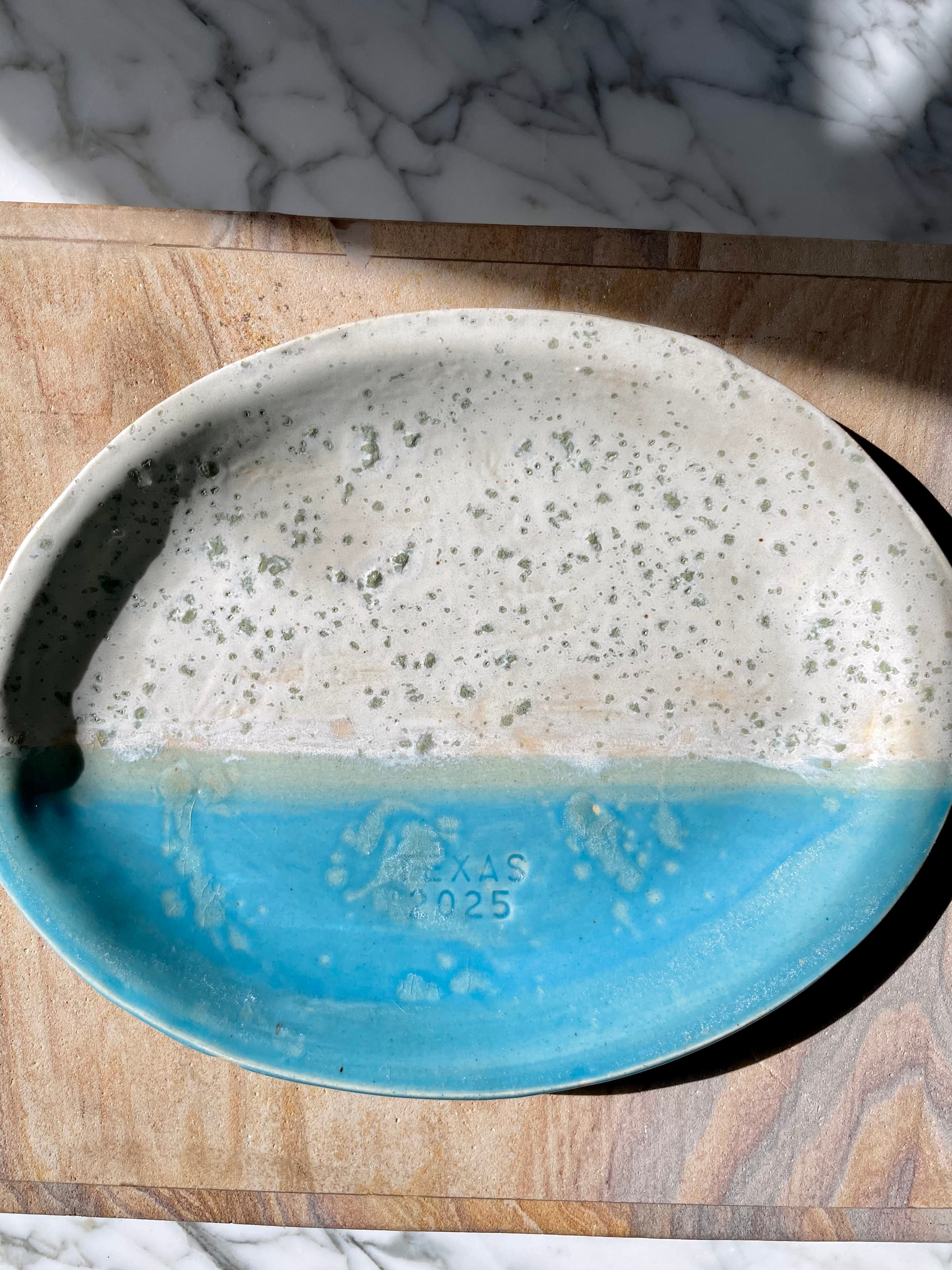 Texas 2025 Turquoise Half Dipped Platter