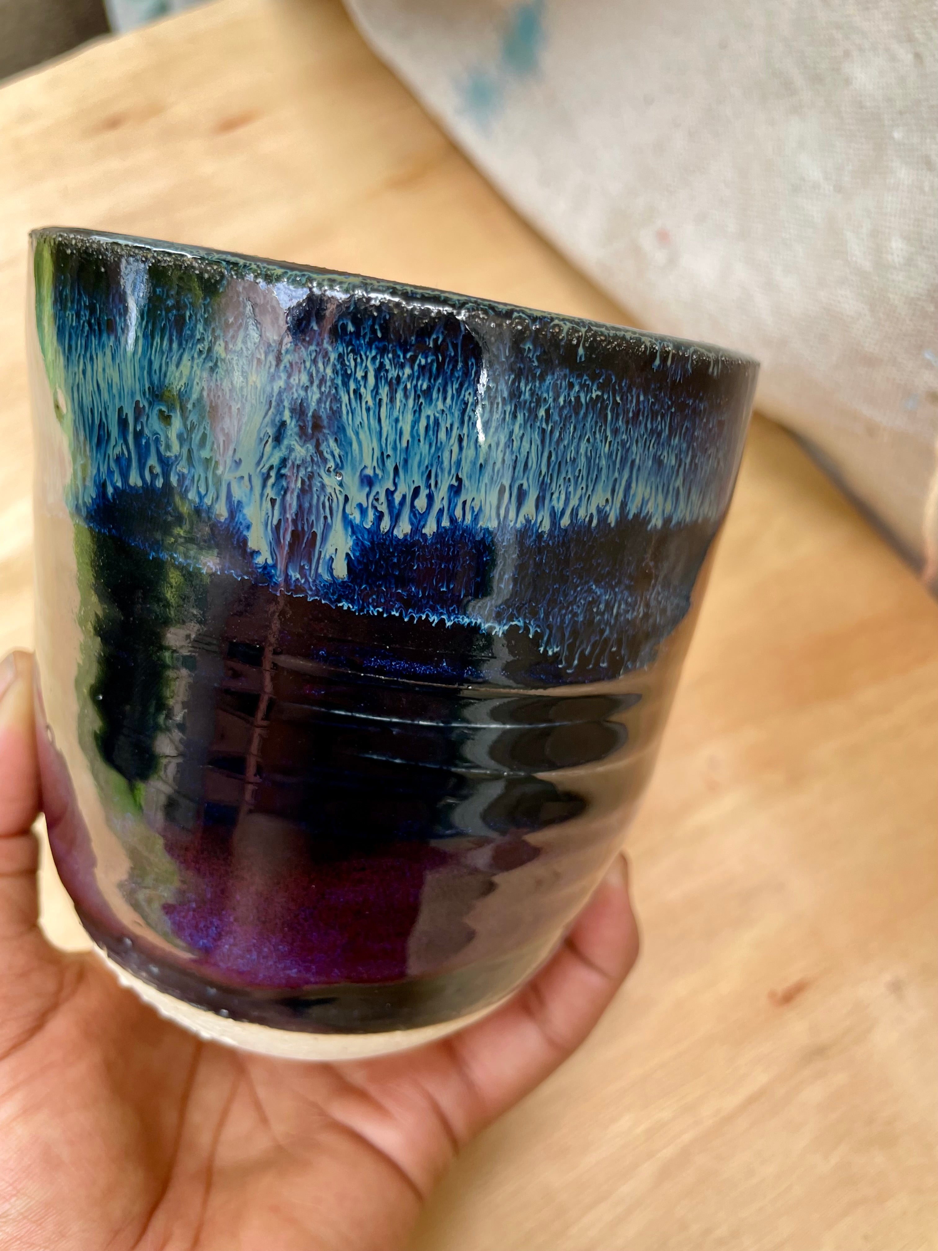 {Seconds Sale} Blue Spirulina Rimmed XXL Tumbler