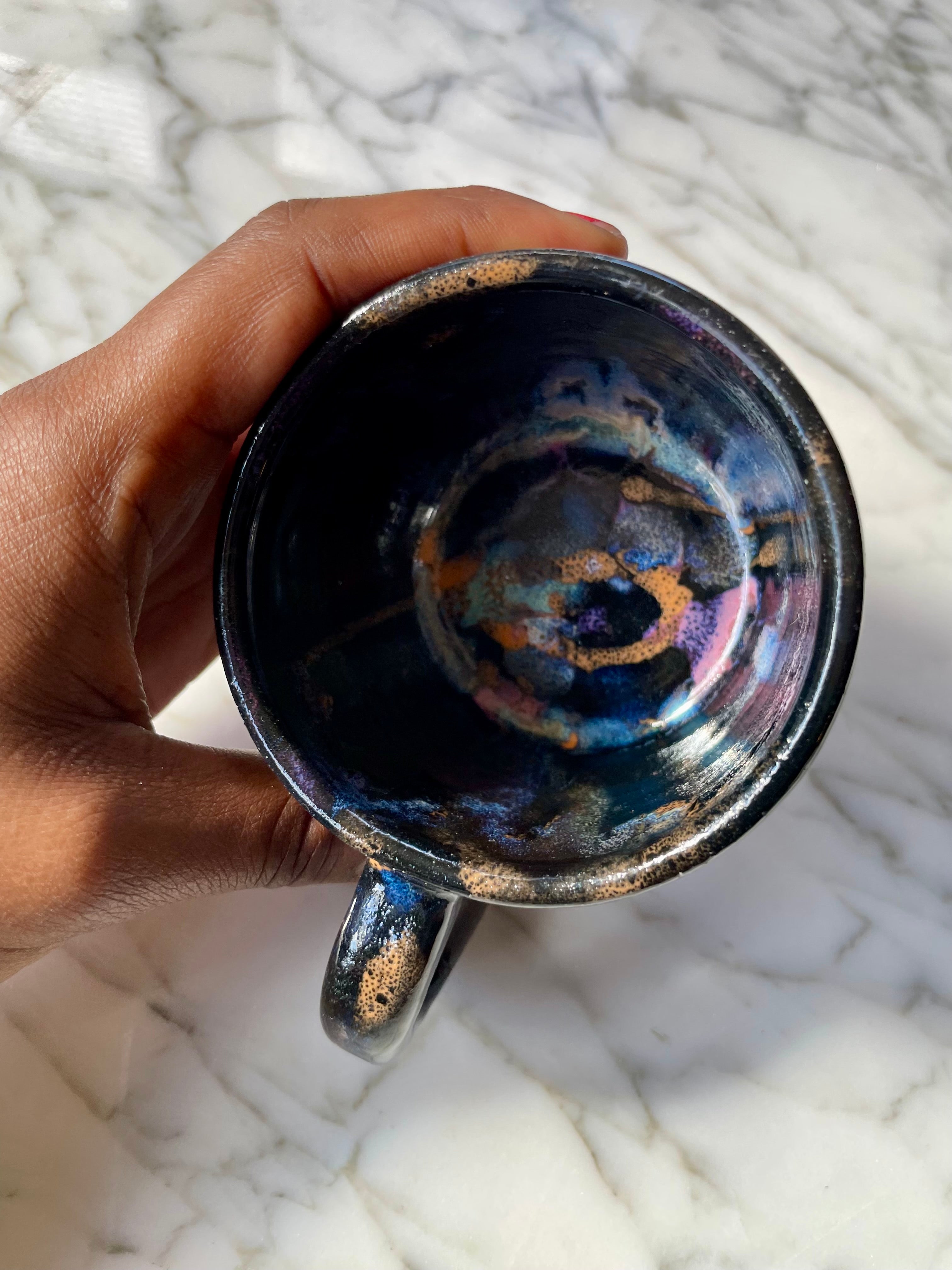 {Seconds Sale} Obsidian Drip Dark Brown Clay Mug