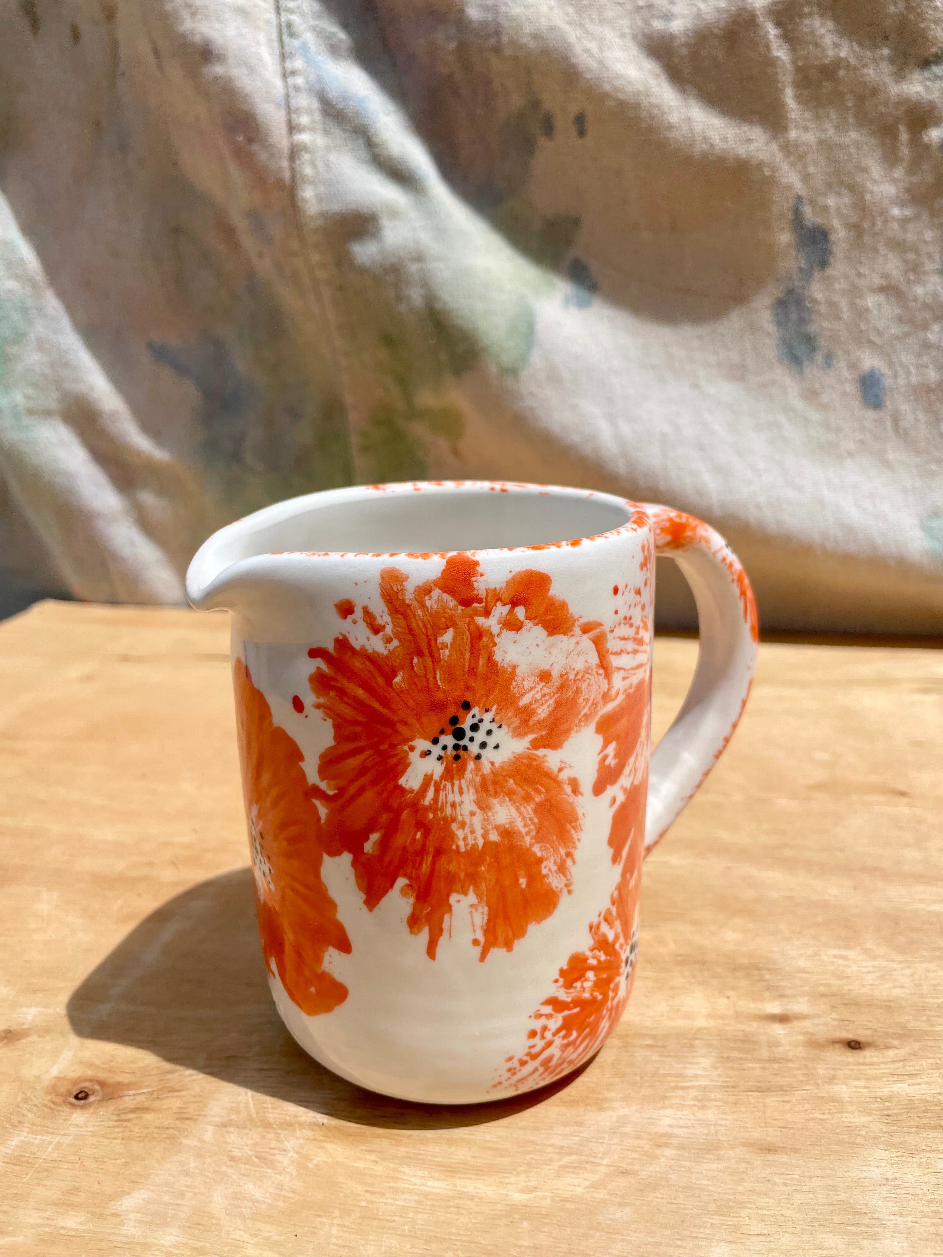 Painted Poppy Pitcher
