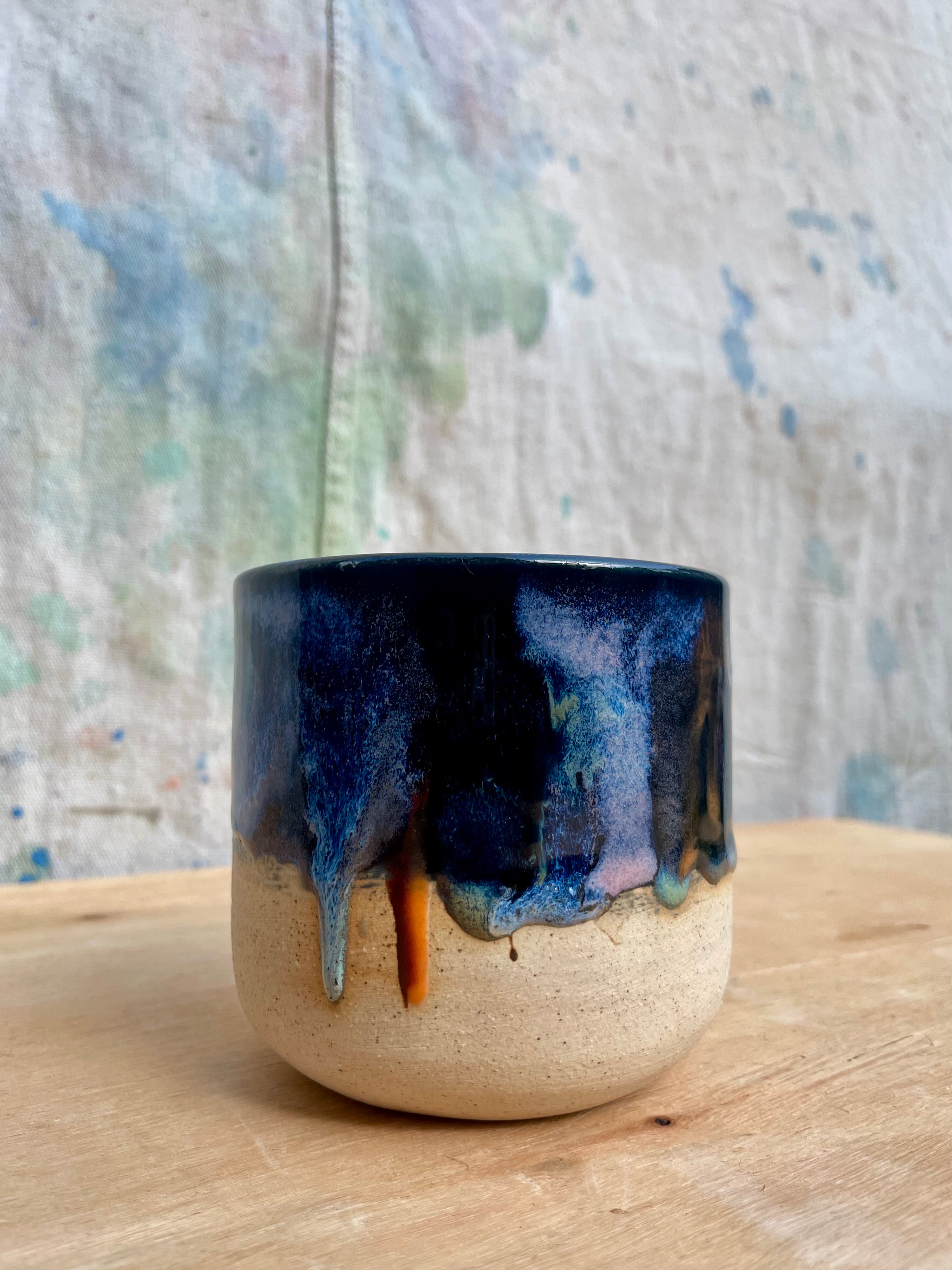 Made to Order:: White Clay Obsidian Drip Mugs