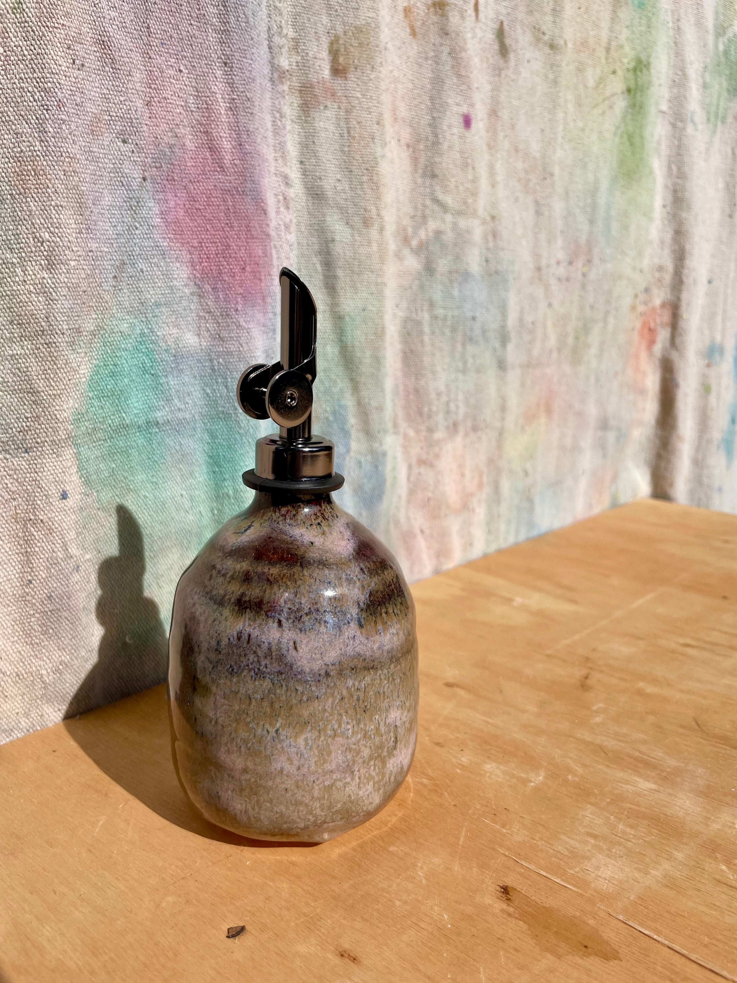 Iron Luster Pink Bud Vase + Oil Cruets