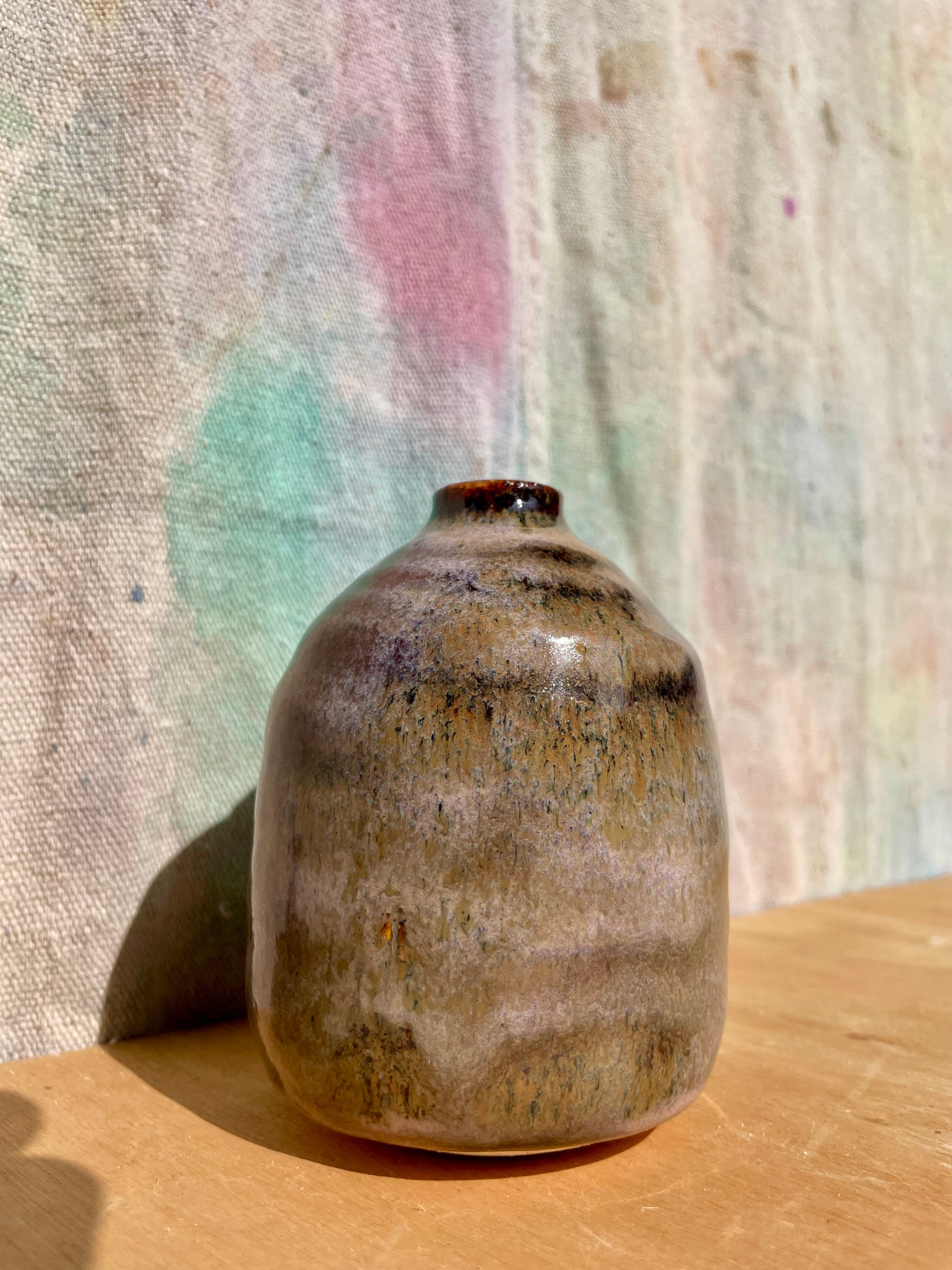 Iron Luster Pink Bud Vase + Oil Cruets