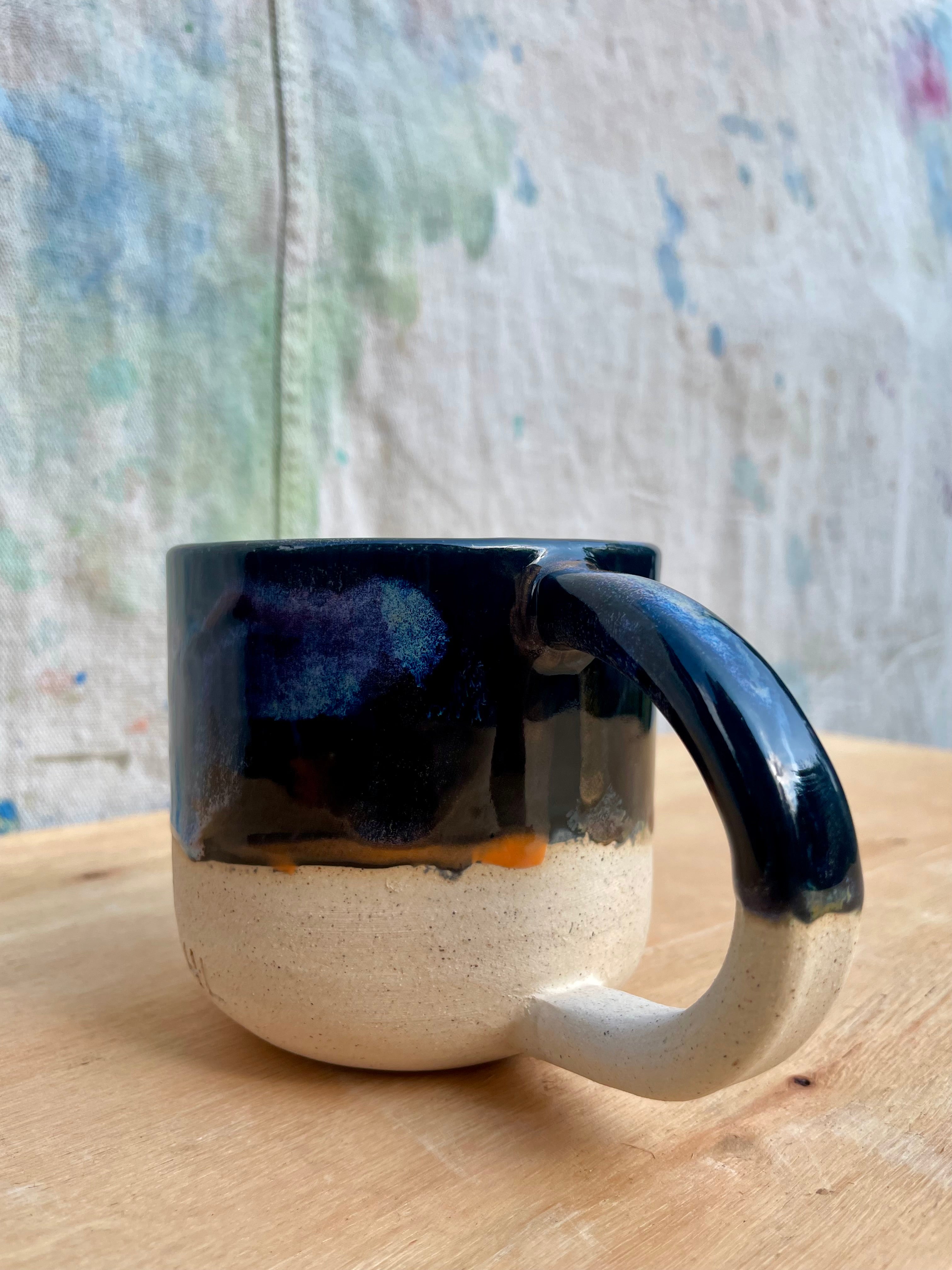 Made to Order:: White Clay Obsidian Drip Mugs