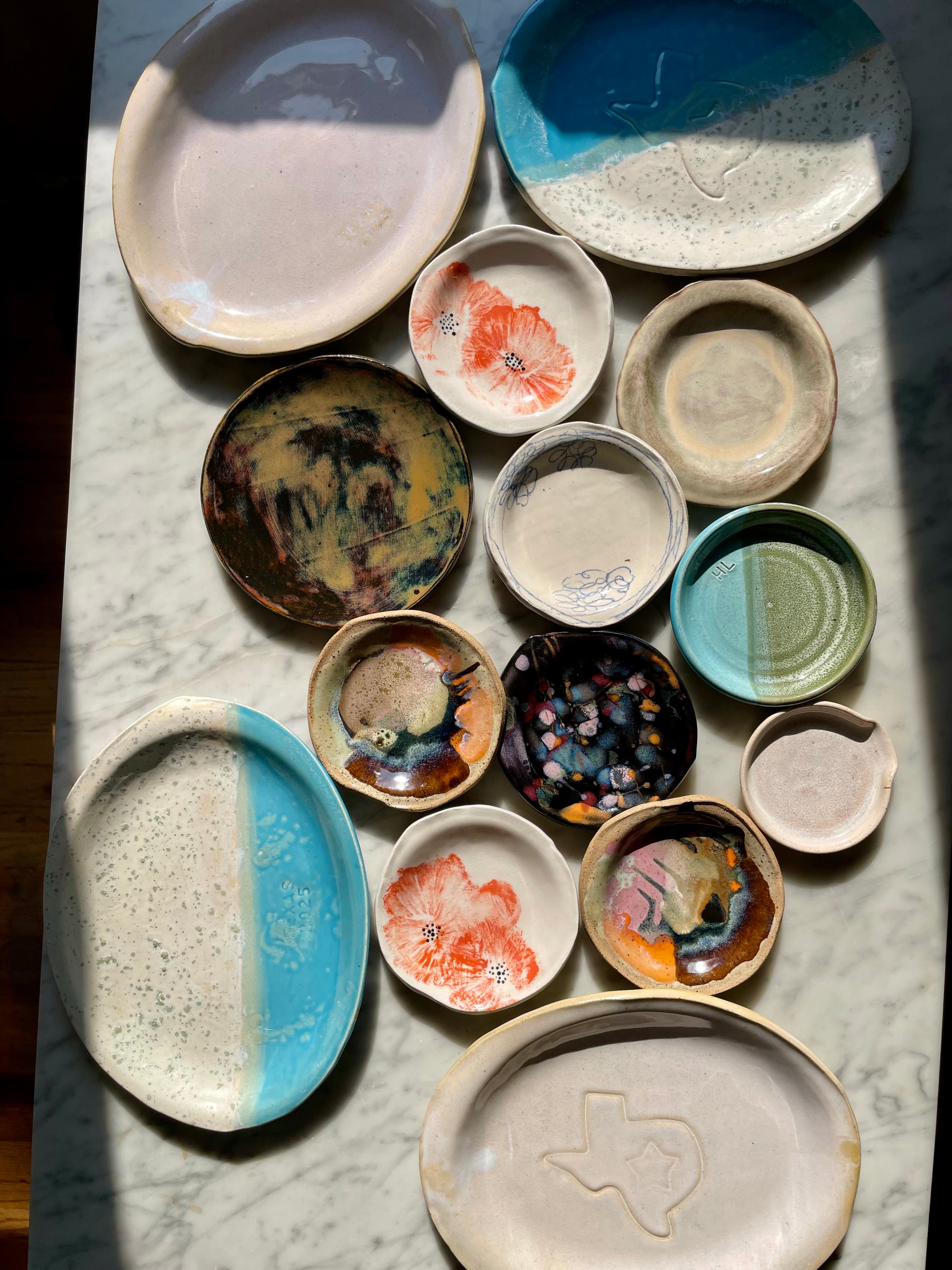 Texas 2025 Turquoise Half Dipped Platter