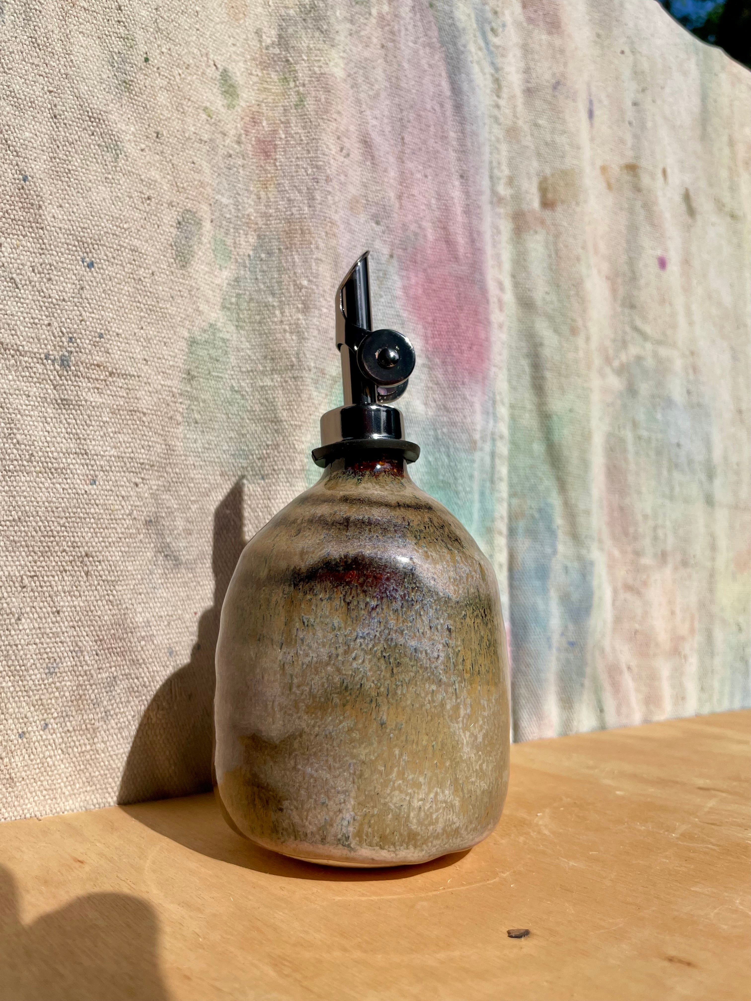 Iron Luster Pink Bud Vase + Oil Cruets