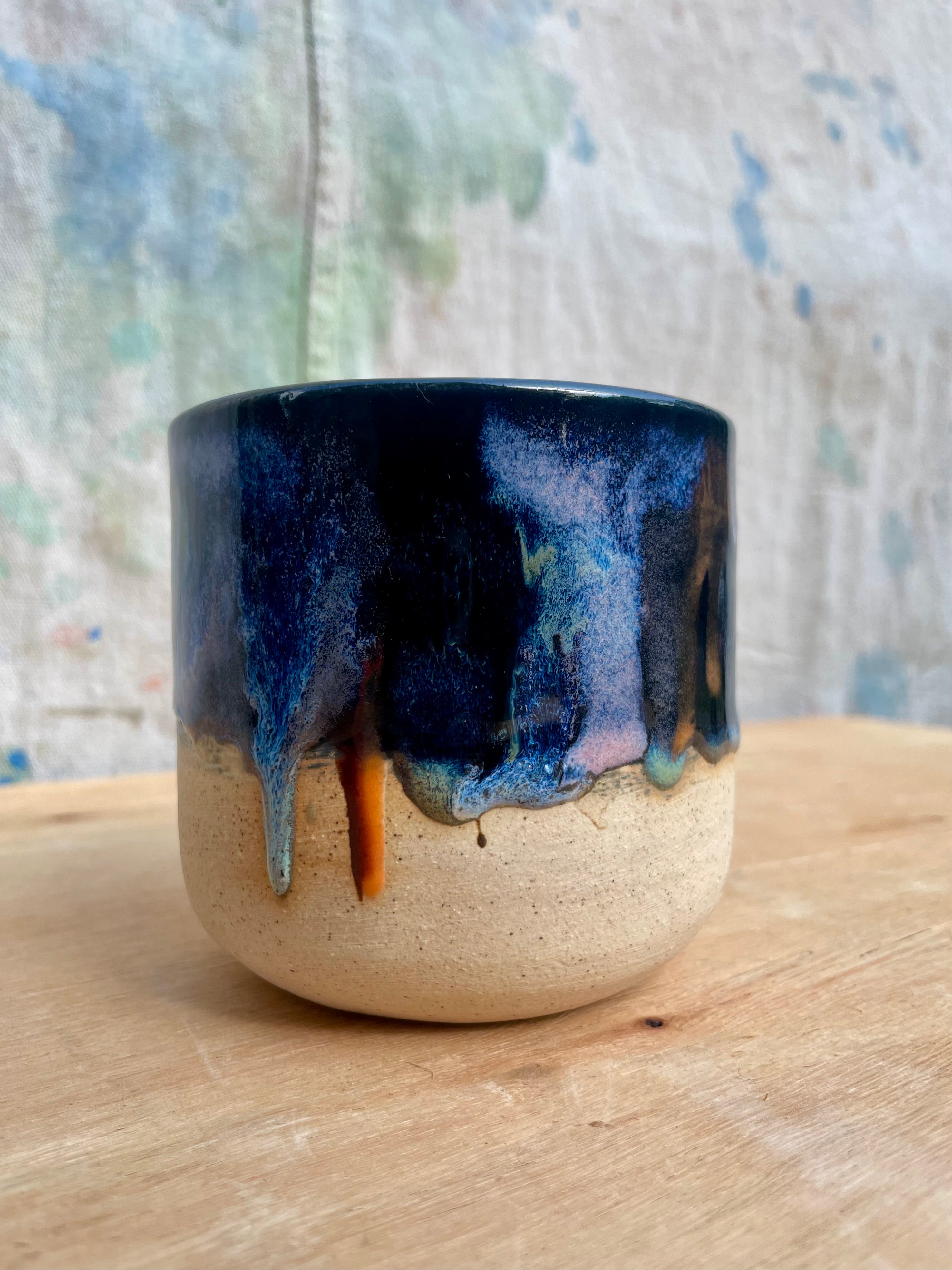Made to Order:: White Clay Obsidian Drip Mugs