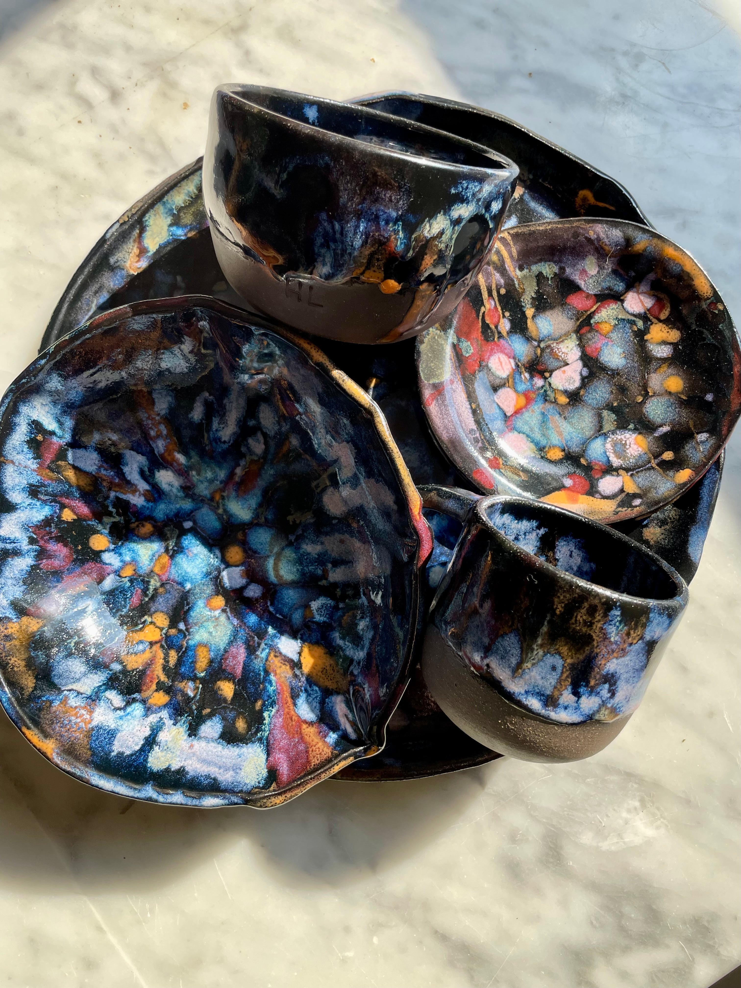 Made to Order:: Obsidian Drip Natural Edge Bowl