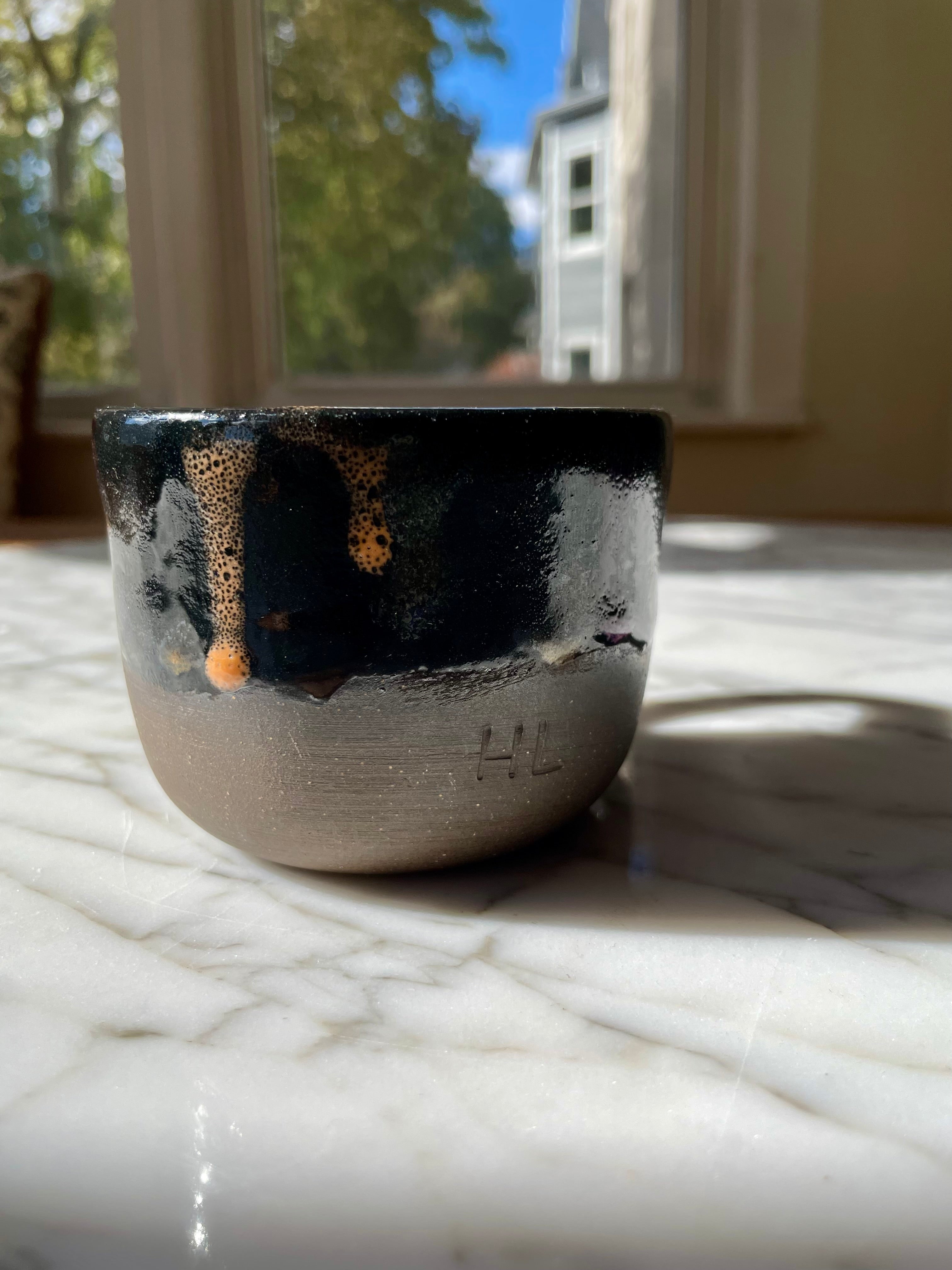 {Seconds Sale} Obsidian Drip Dark Brown Clay Mug