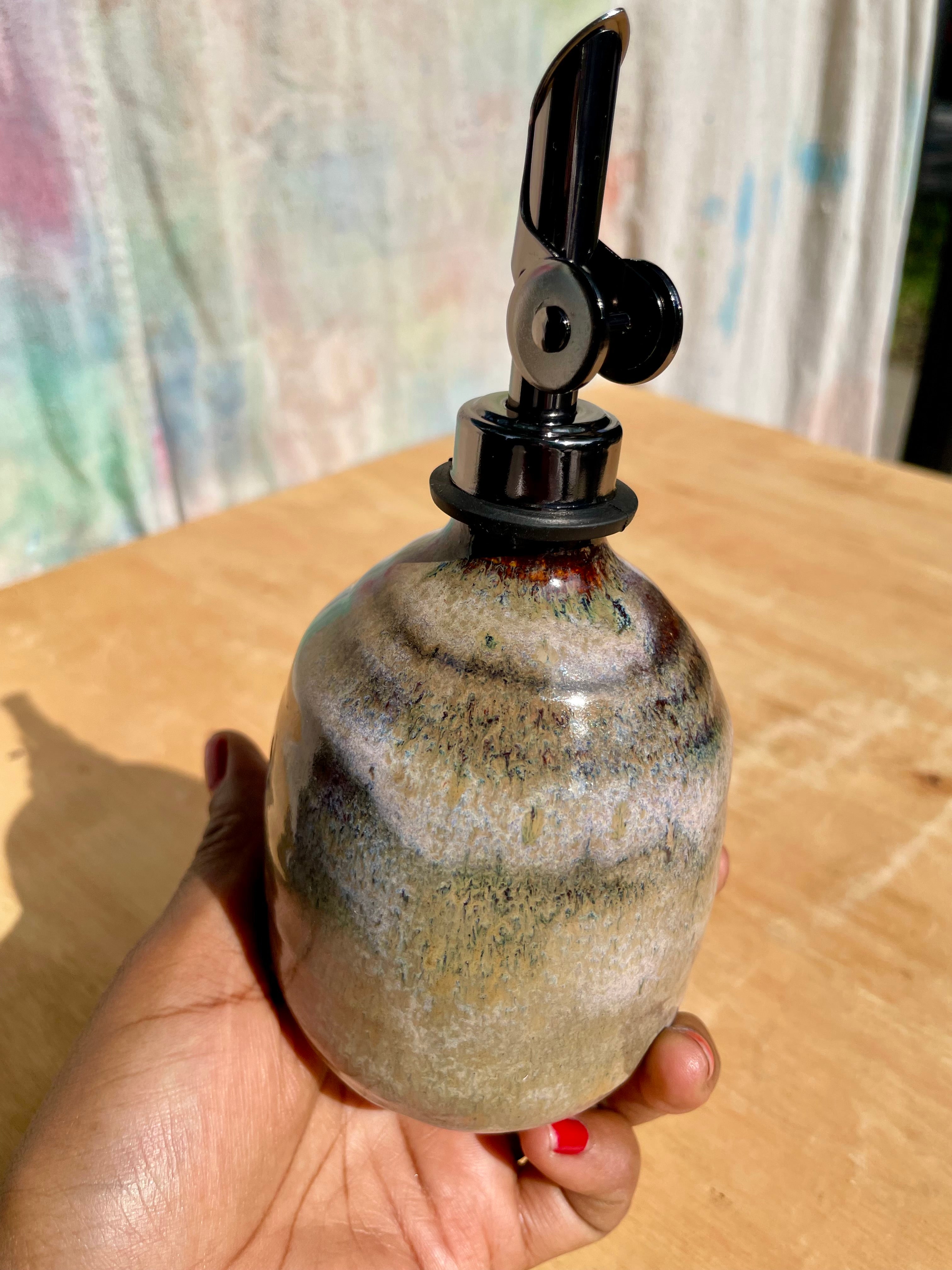 Iron Luster Pink Bud Vase + Oil Cruets