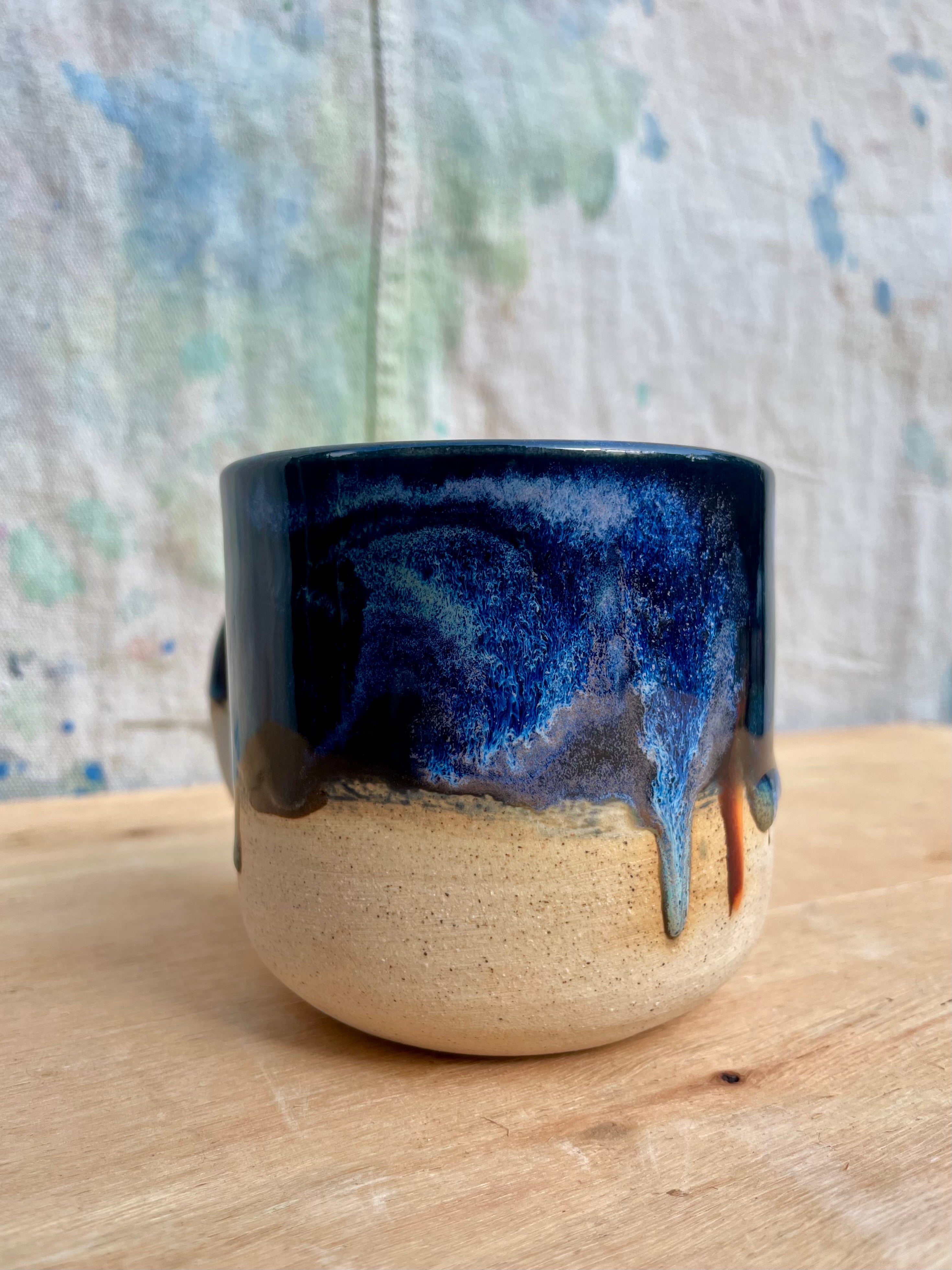 Made to Order:: White Clay Obsidian Drip Mugs