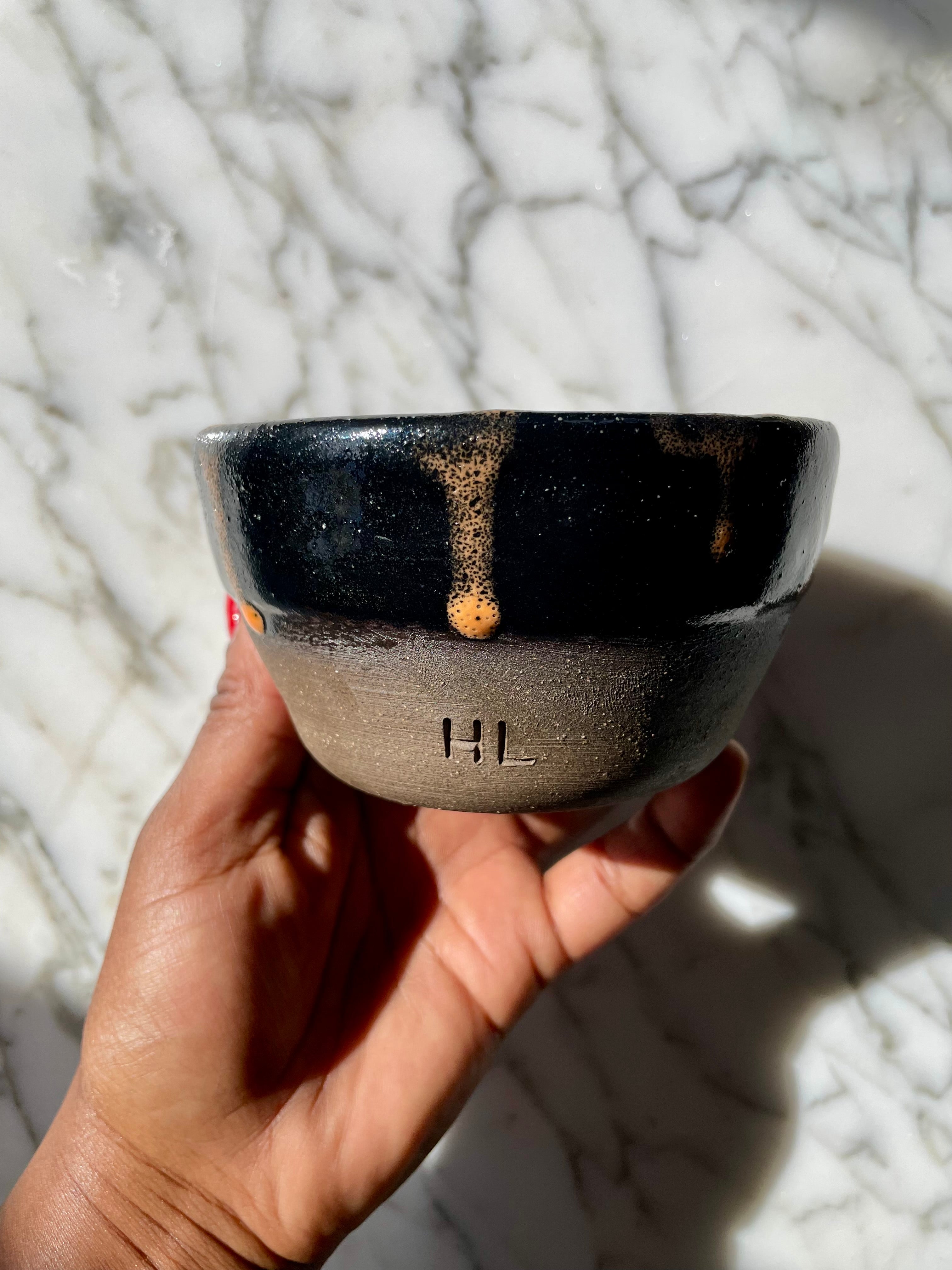 {Seconds Sale} Obsidian Drip Dark Brown Clay Ice Cream Bowls