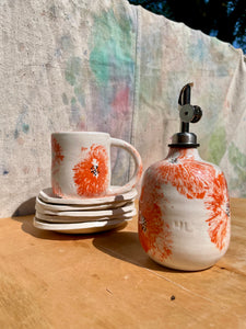 Made to Order:: Painted Poppy Bud Vase + Oil Cruet