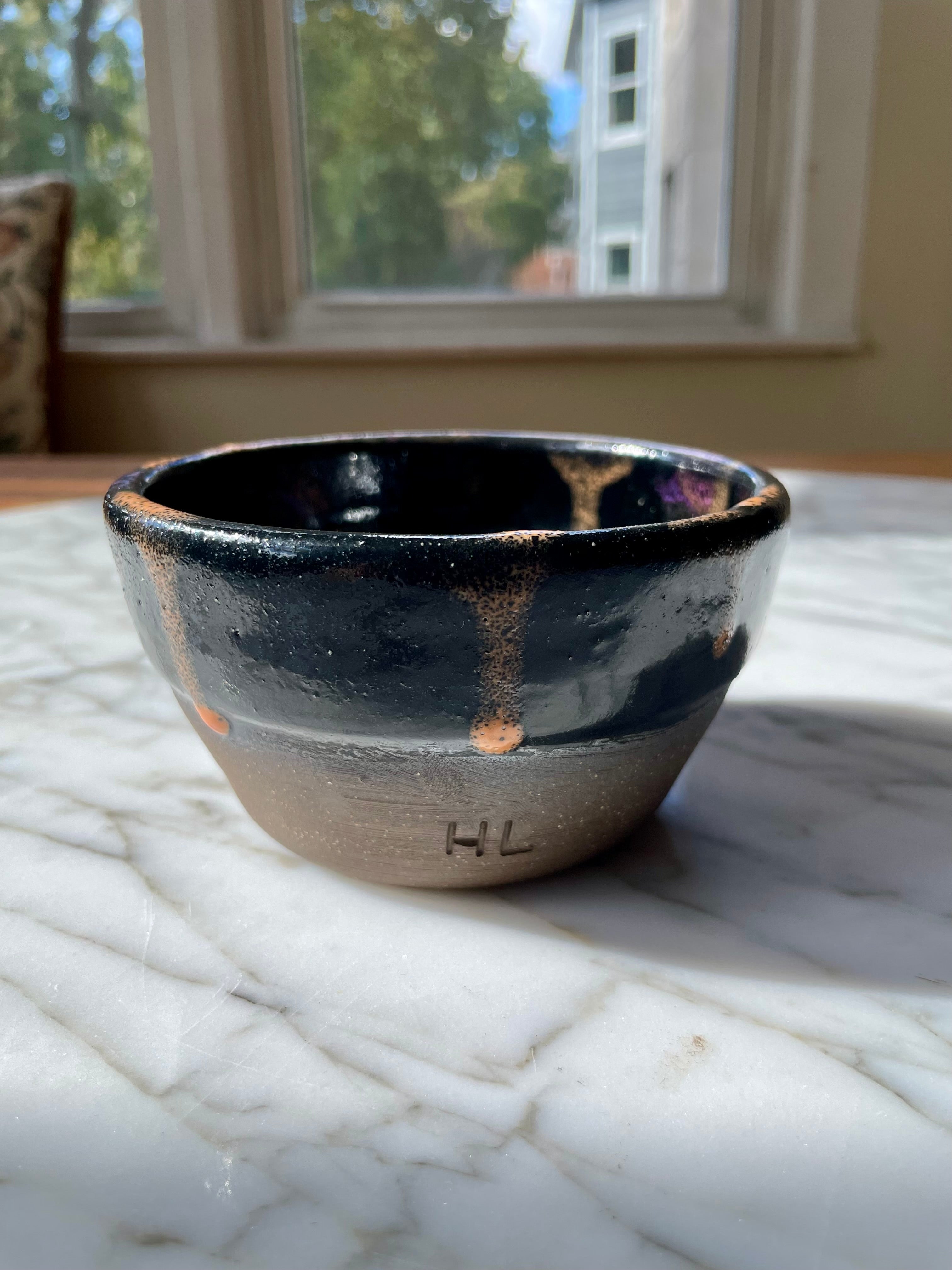 {Seconds Sale} Obsidian Drip Dark Brown Clay Ice Cream Bowls