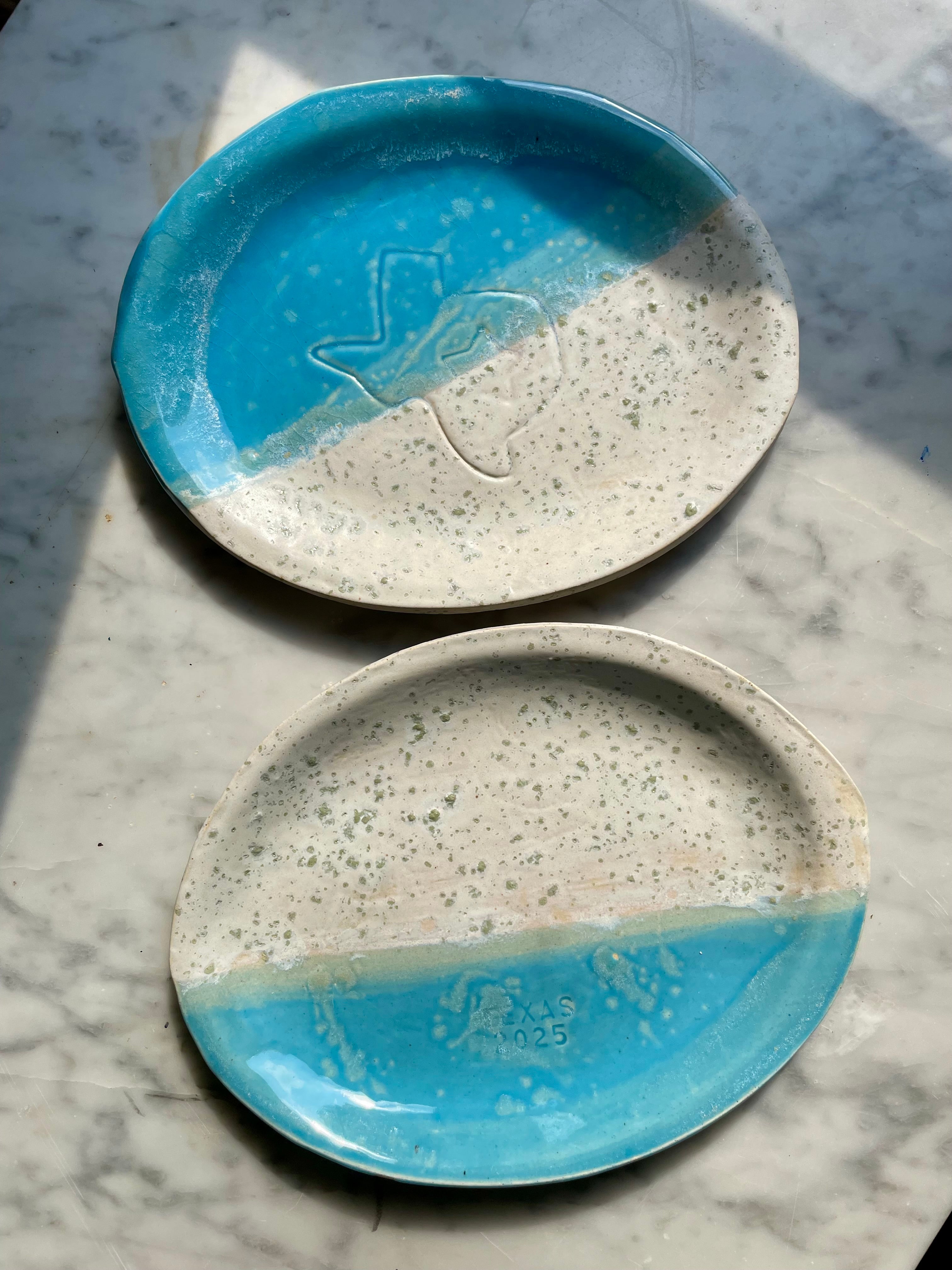 Texas 2025 Turquoise Half Dipped Platter