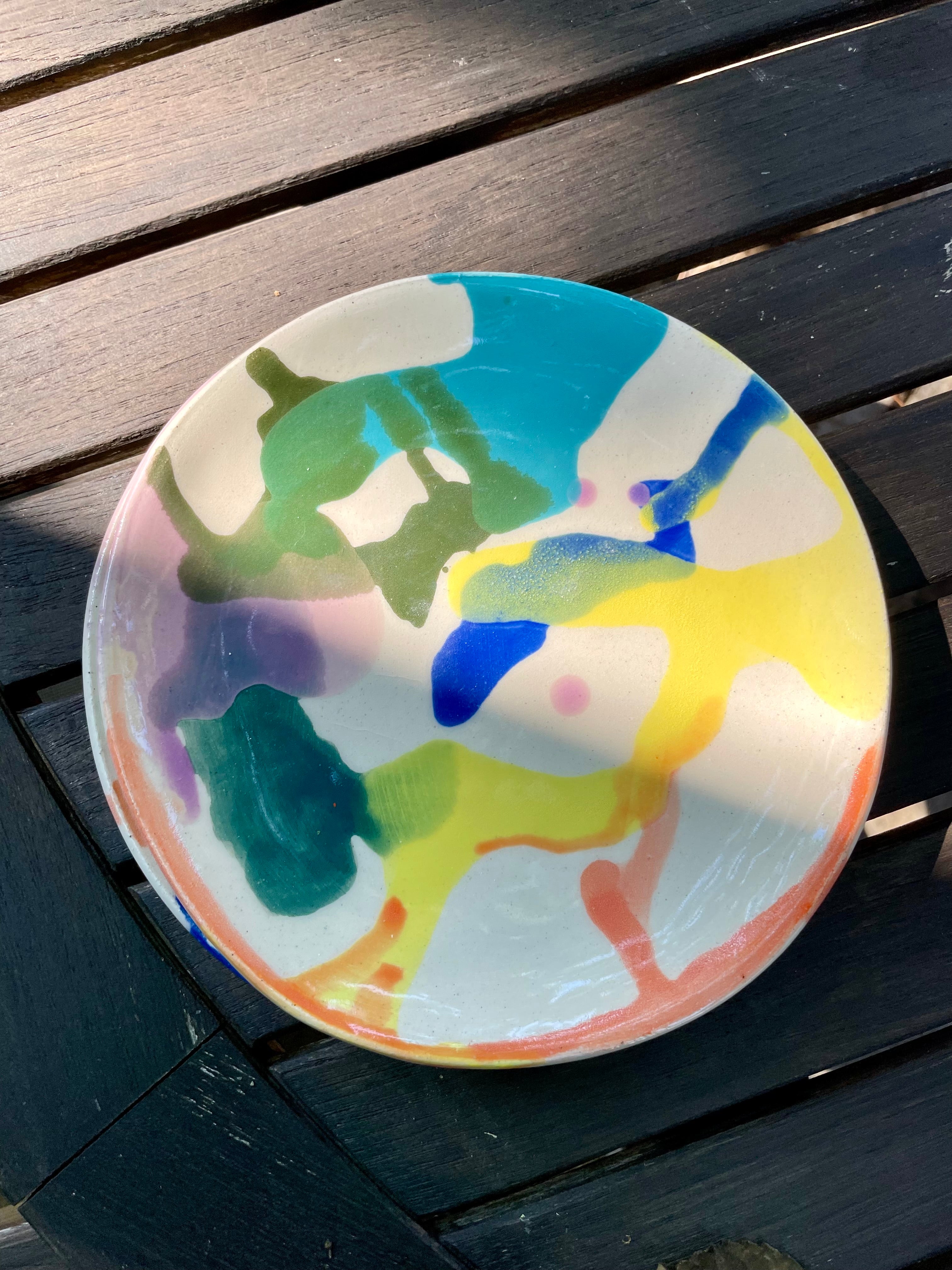 Underglaze Watercolor Salad Plate