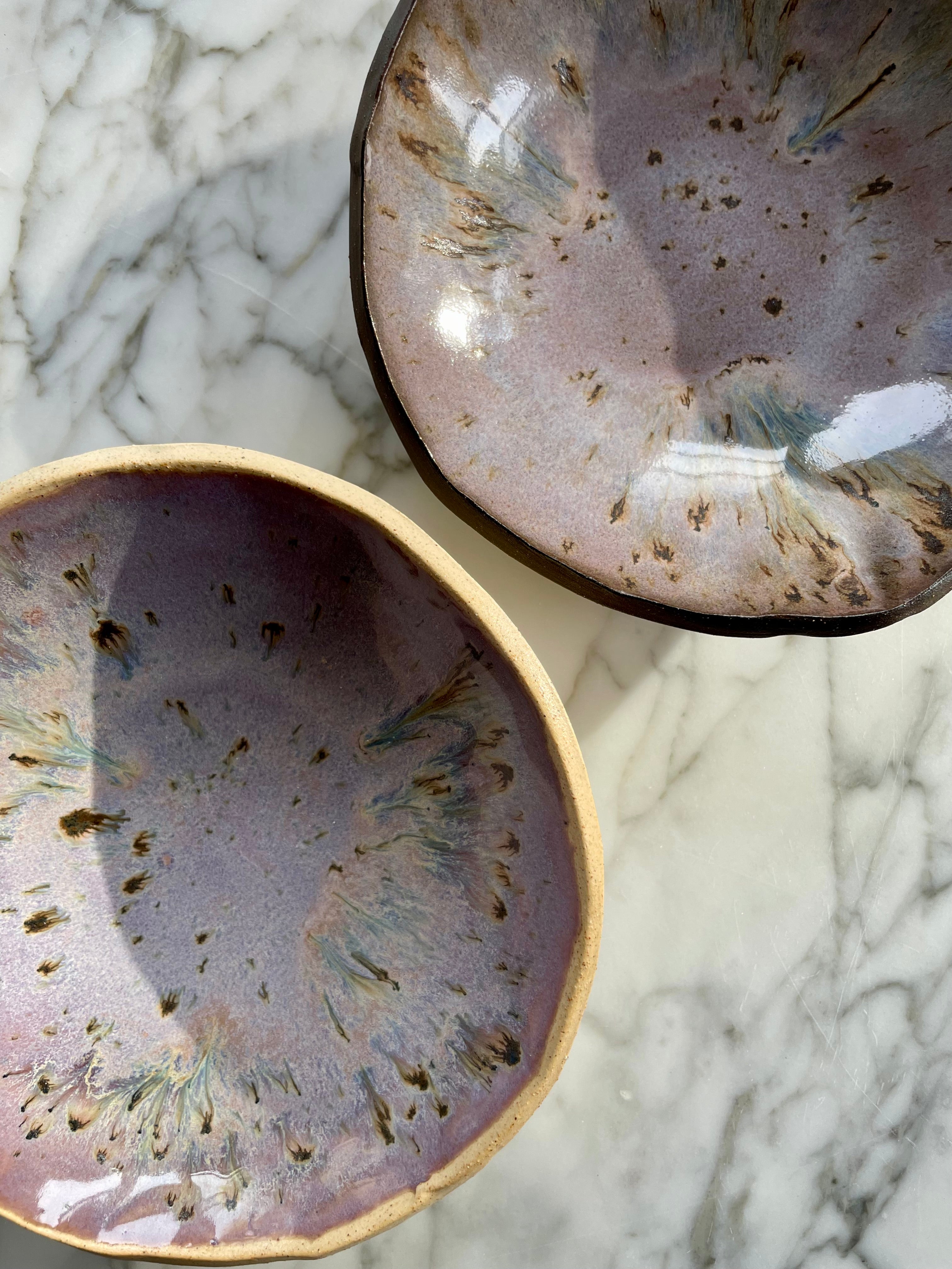 Small Lavender Sandstone White Clay Natural Edge Bowl